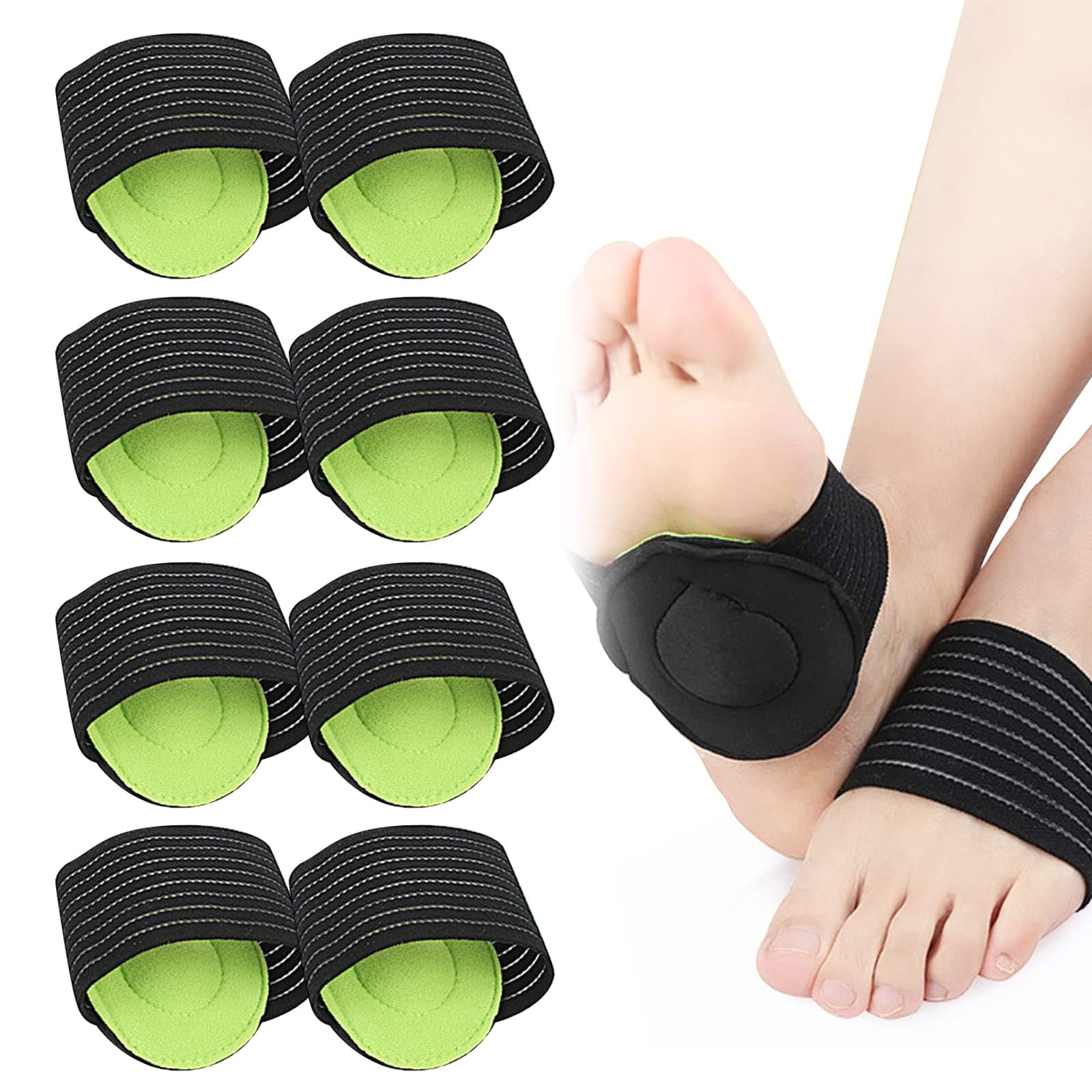 TSHAOUN 4 Pair Arch Support,Arch Support Socks,Compression Cushioned Support Sleeves,Relief High Arch, Fallen Arches for Men and Women.