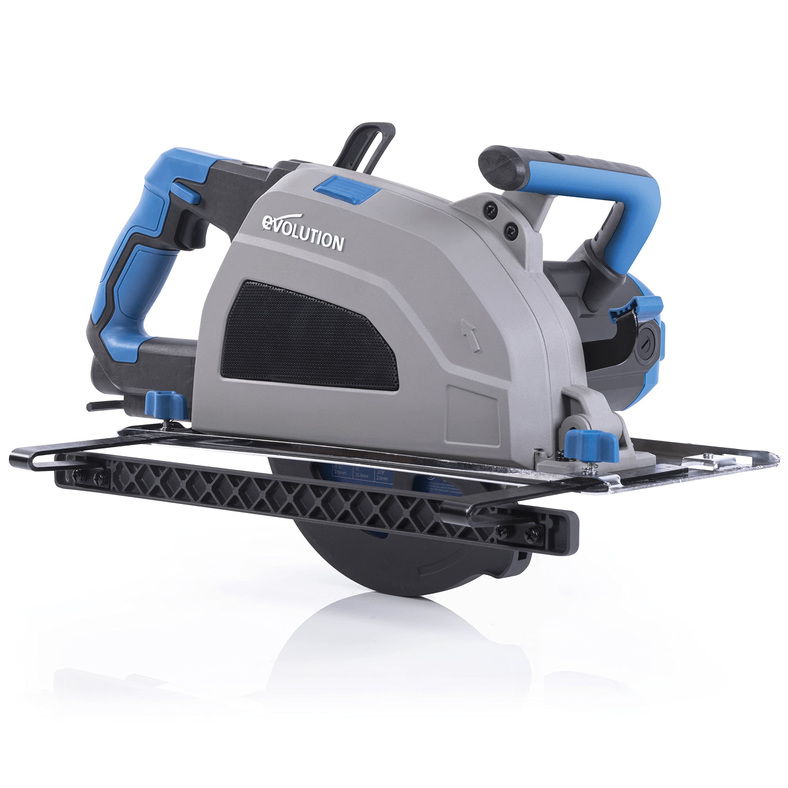 Evolution S210CCS Metal Cutting Circular Saw | 8-1/4" Blade | Cuts Steel Clean & Cool | Adjustable 3" Depth | Chip Collector | No Heat Burr or Sparks | High Torque Motor | TCT Blade Included