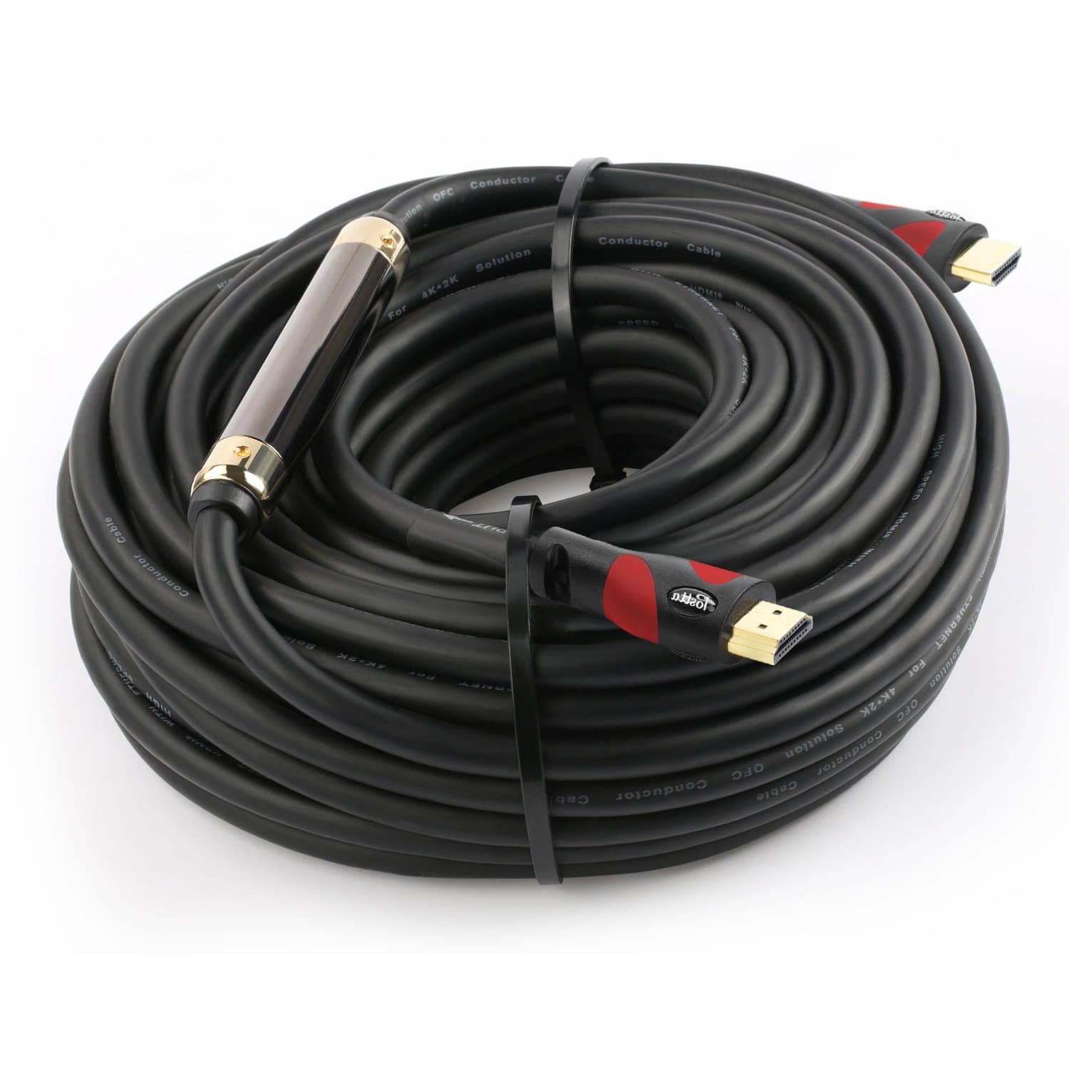 Postta HDMI Cable(75 Feet Red) HDMI 2.0V with Built-in Signal Booster-Support 4K,3D,1080P,Ethernet,Audio Return-1 Pack