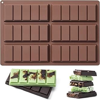 Chocolate Bar Mold,Non-Stick Chocolate Molds, 100% Food Grade Silicone Deep Mold for Dubai Pistachio Rod, Candy, Snacks,Knafeh Pistachio Rod and More(5 Snap)