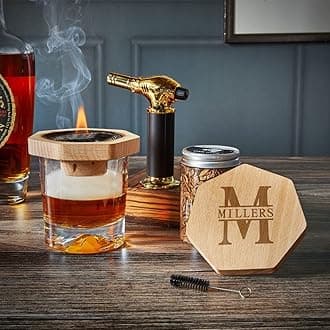 Engraved Cocktail Smoker Kit with Torch - Black Diamond 5pc Cocktail Set