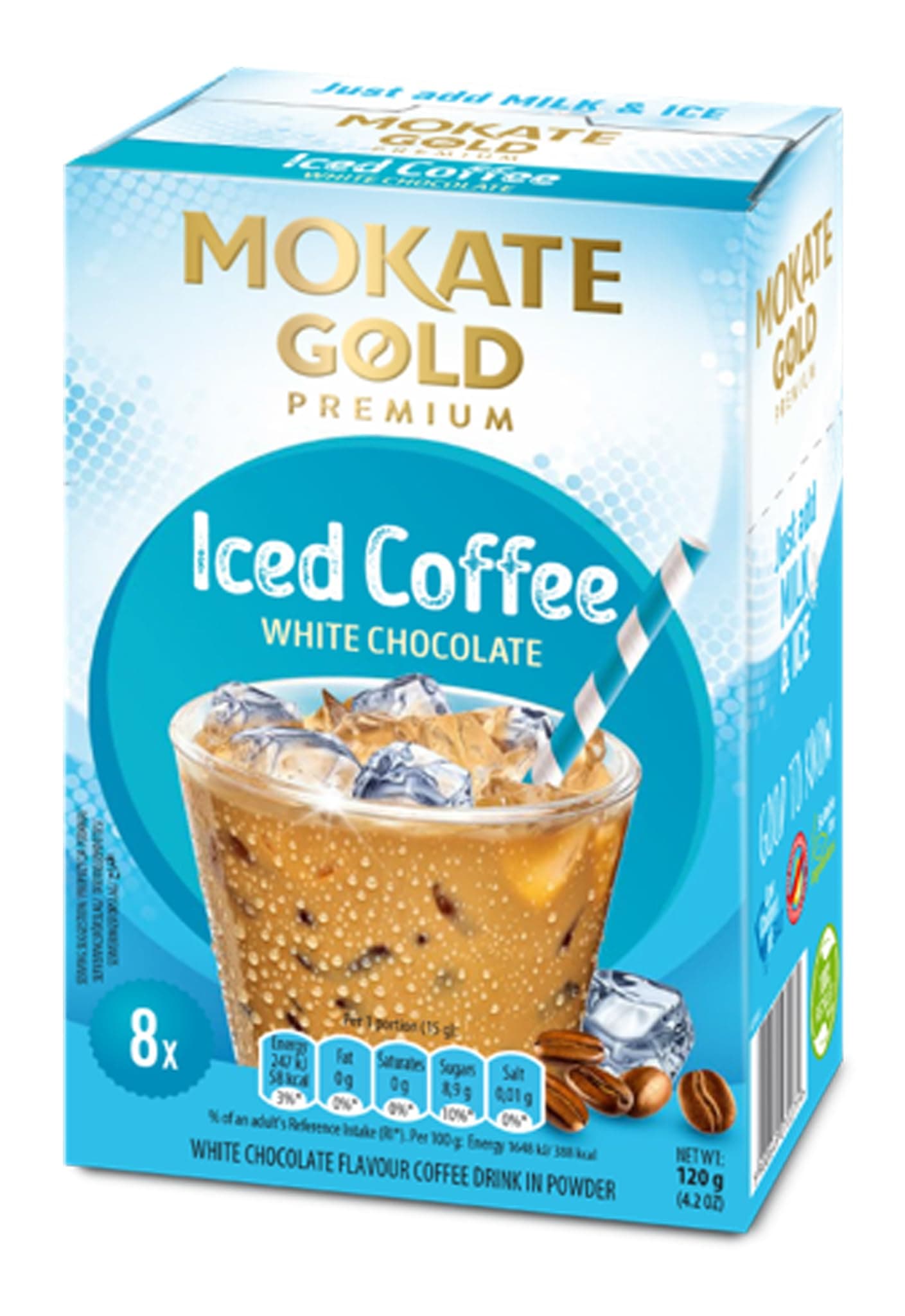 Mokate White Chocolate Iced Coffee 8 Pack 120g