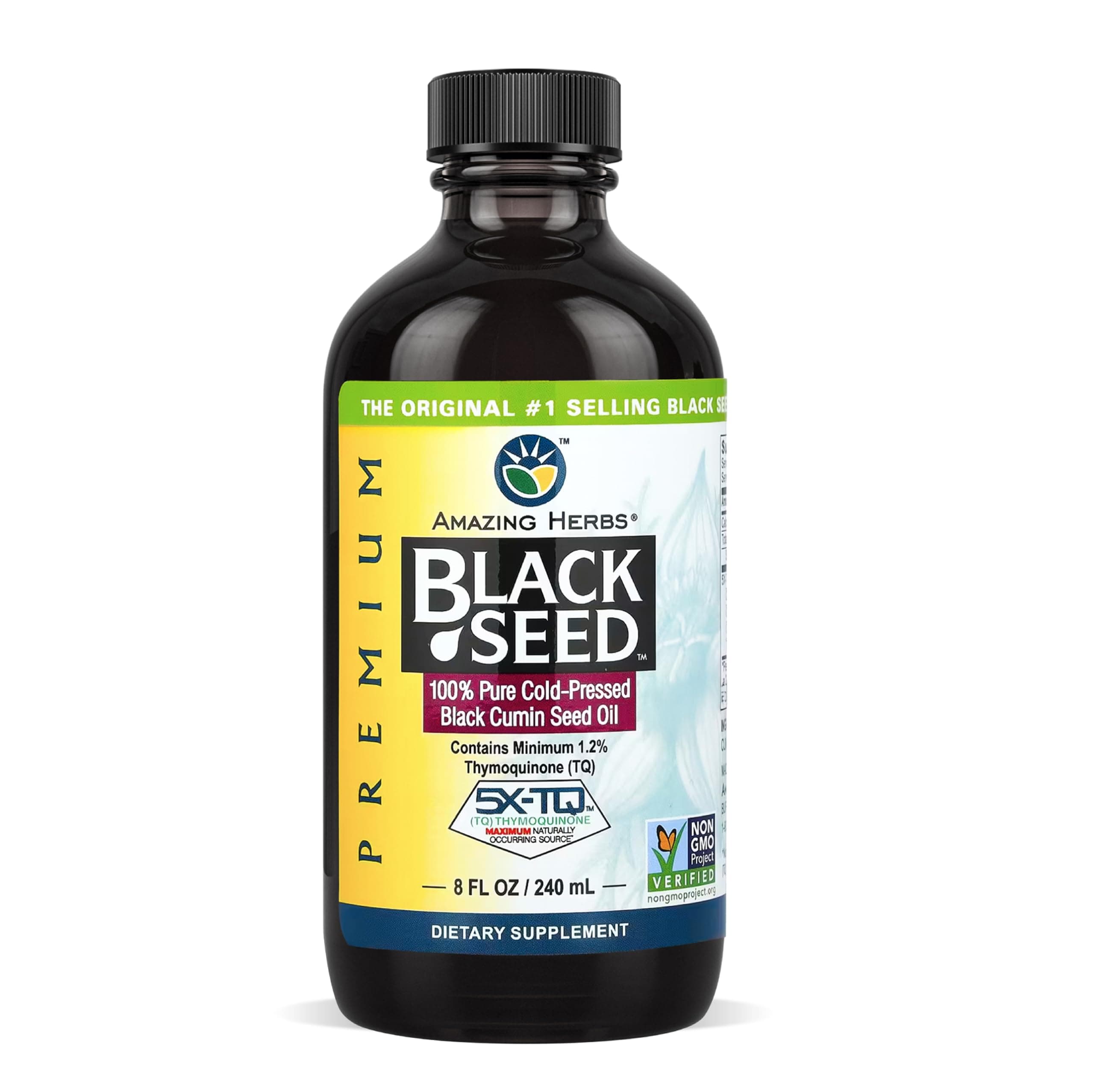 Amazing Herbs, Black Seed 100% Pure Cold Pressed Black Cumin Seed Oil 240 Ml