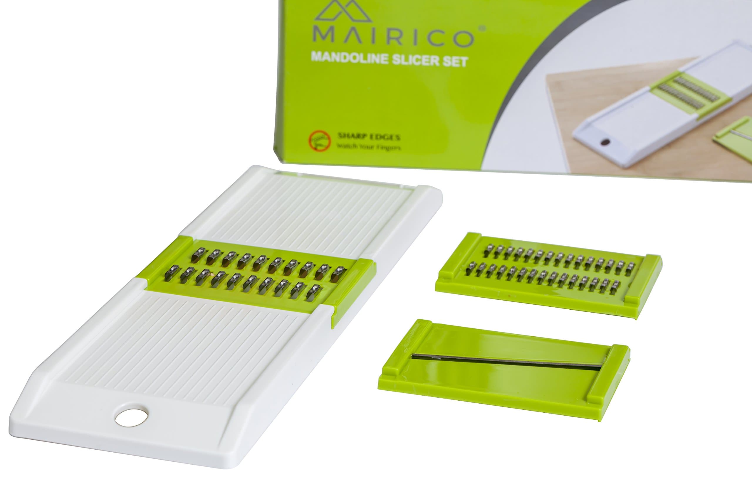 Mandoline Slicer - Basic Julienne Vegetable Slicer with 3 Ultra Sharp Interchangeable Stainless Steel Blades