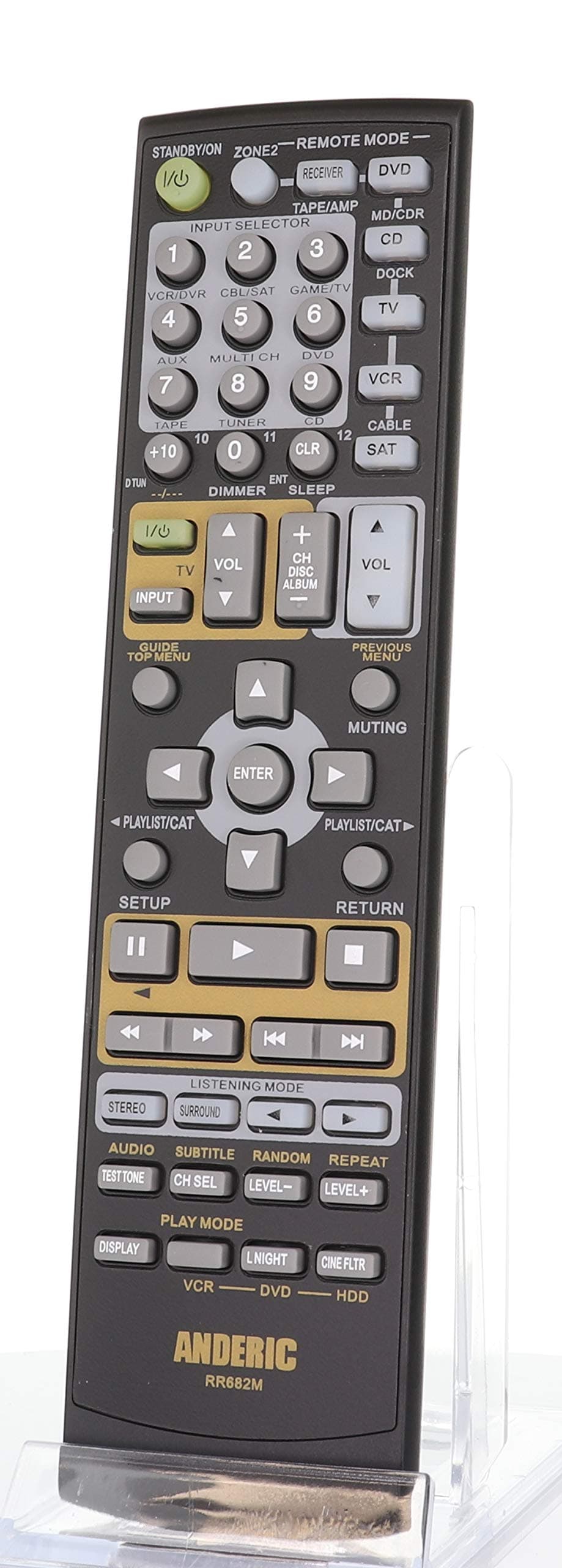 Anderic Replacement for Onkyo Audio Receiver Remote Control - Replaces Onkyo RC-682M RC-605S RC-606S RC-607M RC-608M RC-650M RC-651M RC-668M RC-681M RC-728M RC-461M RC-683M