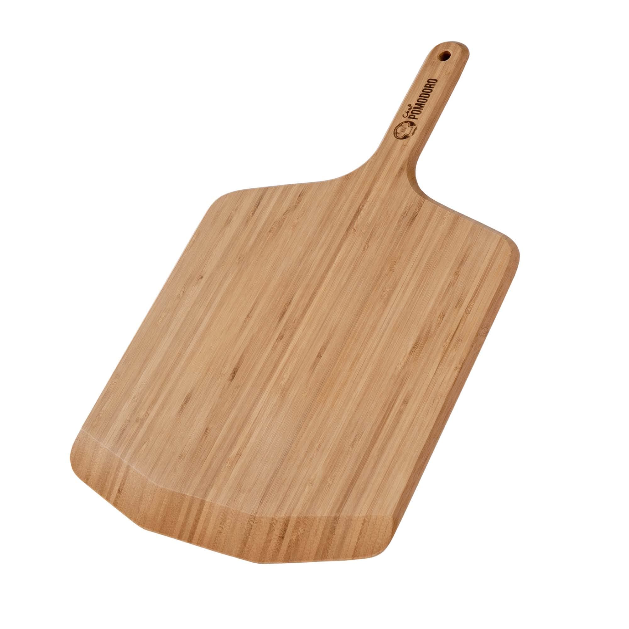 Chef Pomodoro Bamboo Pizza Peel - 30.5 cm, Rectangular, Solid, Lightweight, Eco-friendly, Durable, Perfect for Pizza, Bread, and More