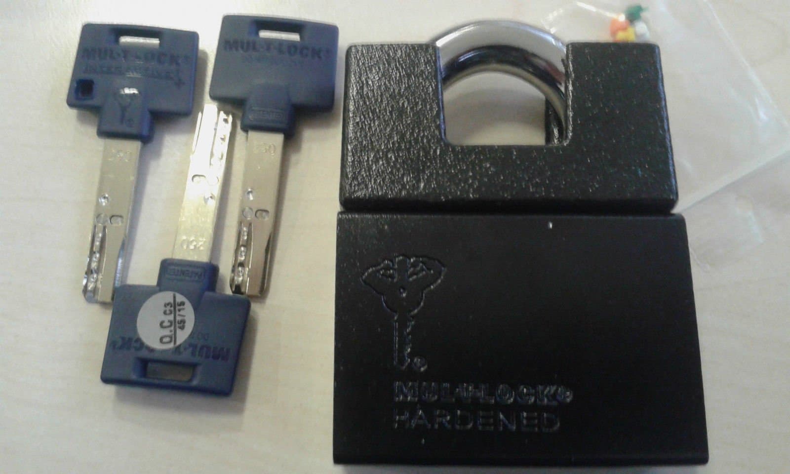 MUL-T-LOCKC-13 Padlock with Removable Shackle Protector, Hardened Steel, Interactive Key Control, UL437 Certified, 5/8 inch Shackle Diameter, Bright Chrome Finish