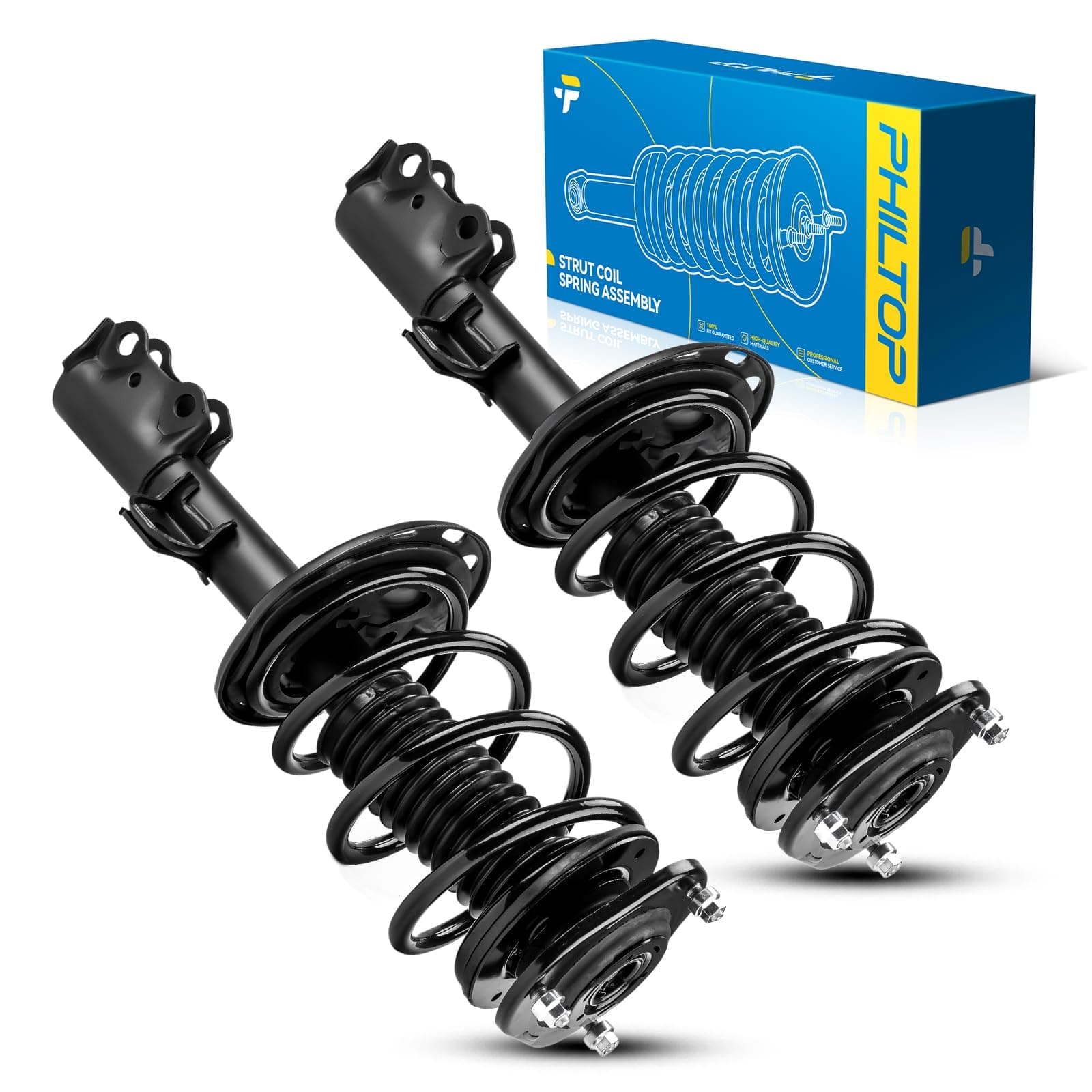 PHILTOP Struts Shock Absorber Fit For RAV4 2006-2012, Complete Struts with Coil Spring Assembly, Quick Suspension Loaded Struts 172275 172276 Full Set of 2 SAA367