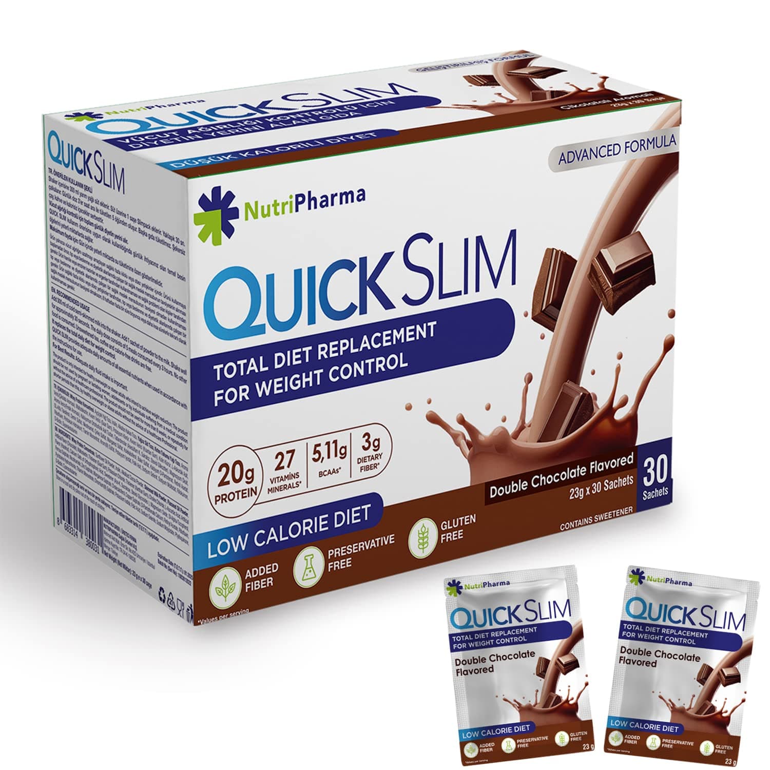 Quick Slim Meal Replacement Shake for Weight Loss, 30 Servings, 20g Protein, ...