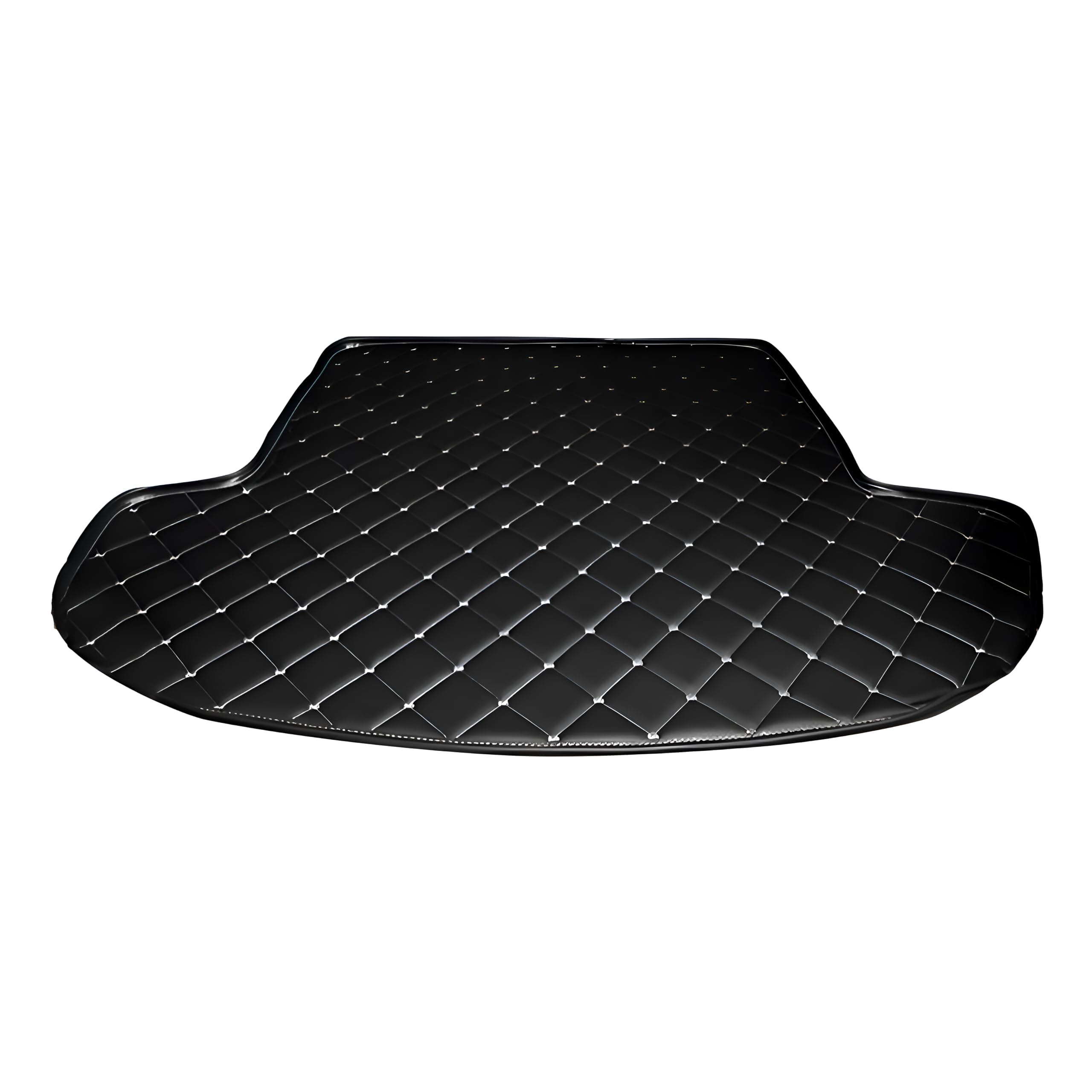 Leather Compatible With Volkswagen Virtus Custom Fitted Car Trunk/Boot Mat/Dicky Base Mat (Silver Black)