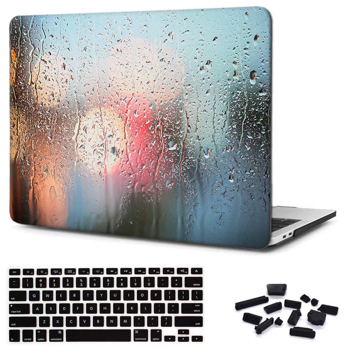 Case Compatible with MacBook Pro 13 inch 2020, Model A2338 M1 A2251 A2289 Pro 13 with Touch Bar Case CIAOYE Rubberized Hard Plastic Protective Case with Keyboard Cover for Pro 13.3 2020,Rain 1