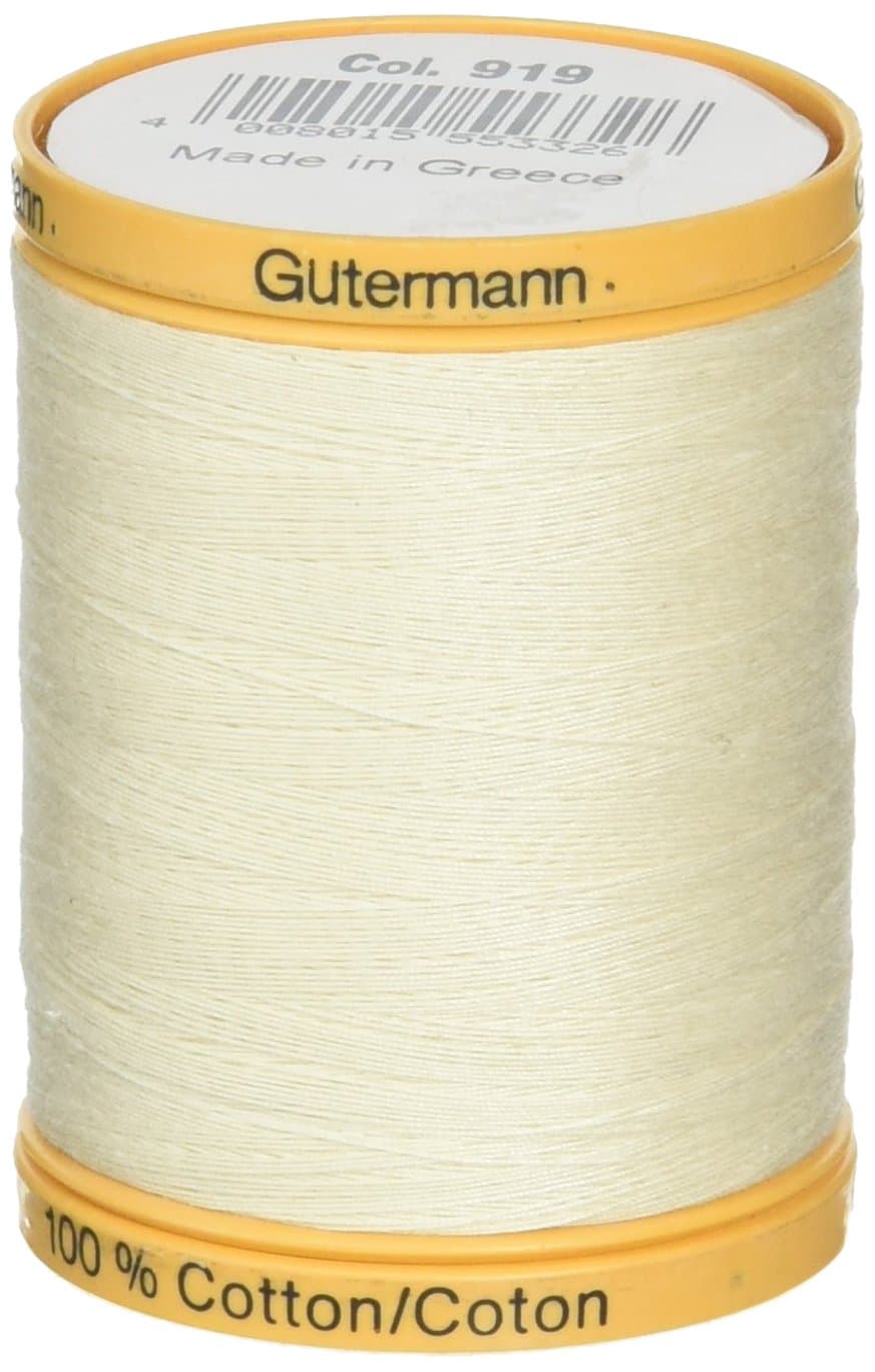 Gutermann Natural Cotton Thread, 800m/875 yd, Egg White