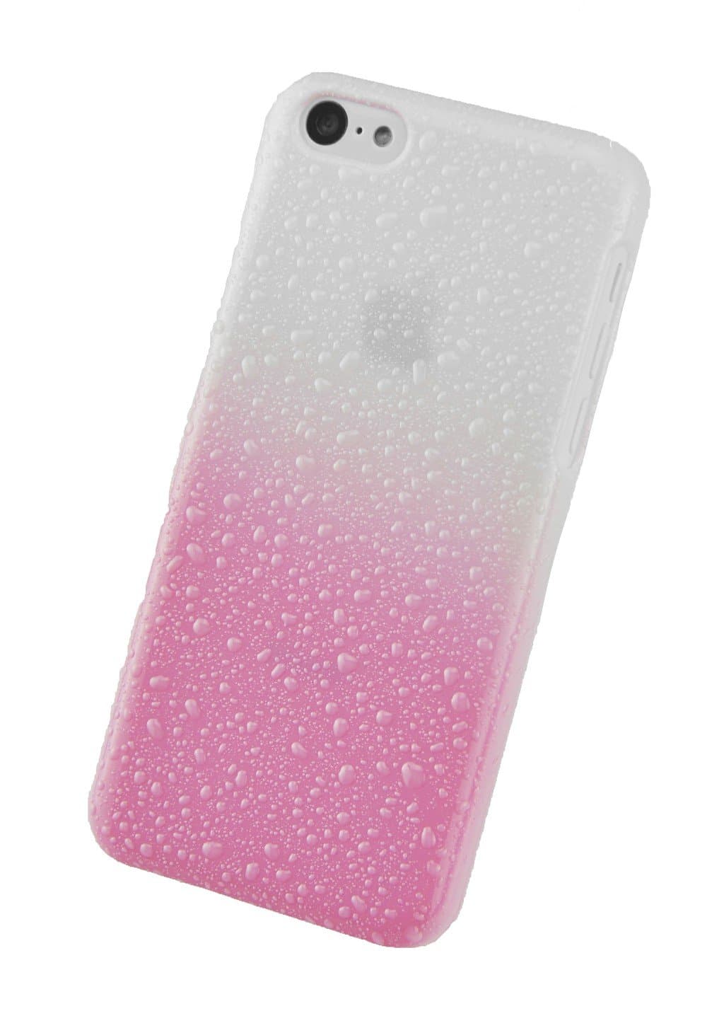 CIRCLE CASE (TM) #circlecase Case for iPhone 5C -Raindrop Series Transparent Glossy (White Pink Gradient) (EAN CODE : 9868561807268)