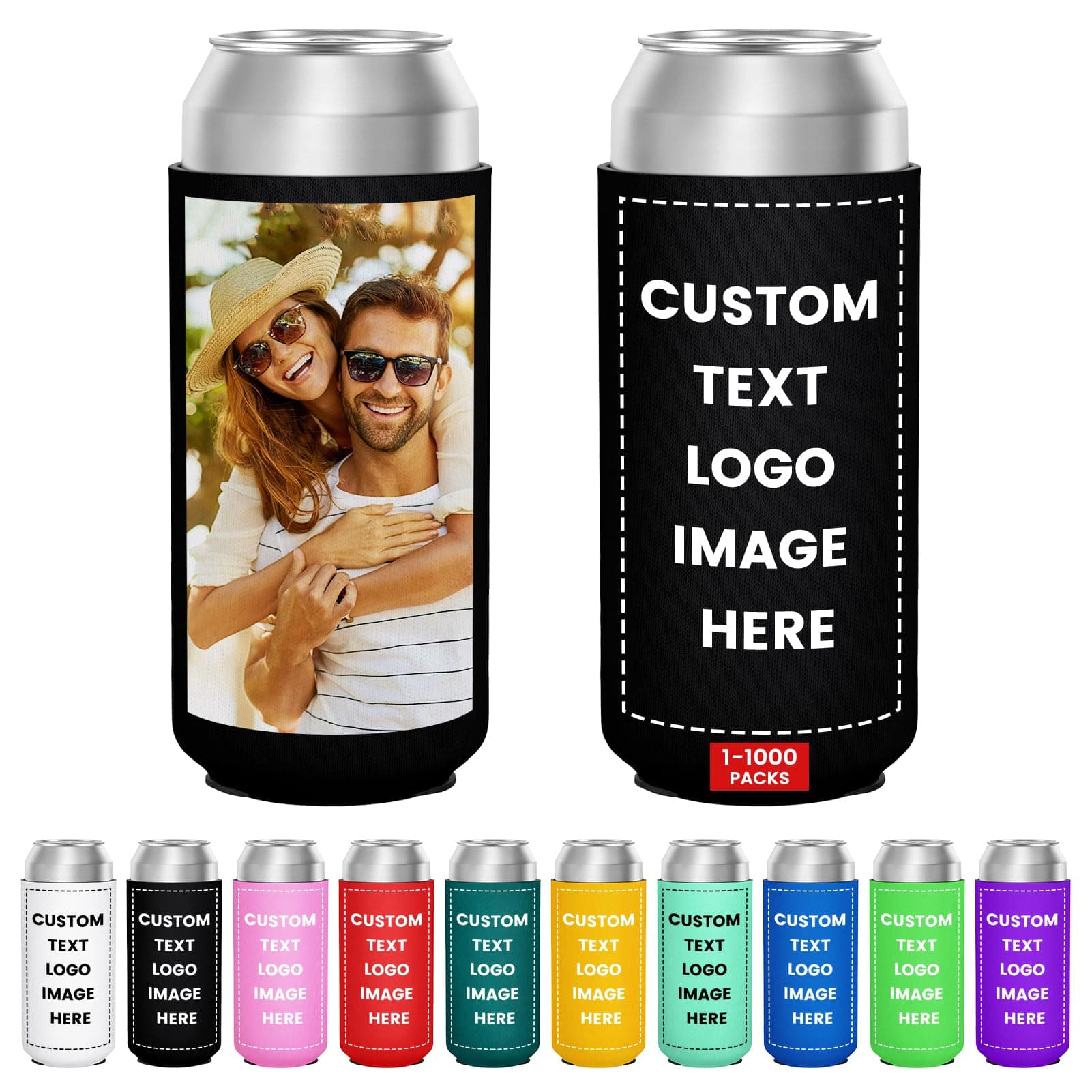 150 Pack Custom Can Cooler Bulk 16 Oz Collapsible Neoprene Insulated Beer Bottle Sleeves Drink Holder, Personalized Birthday Decorations Bachelorette Party Favors & Wedding Gifts