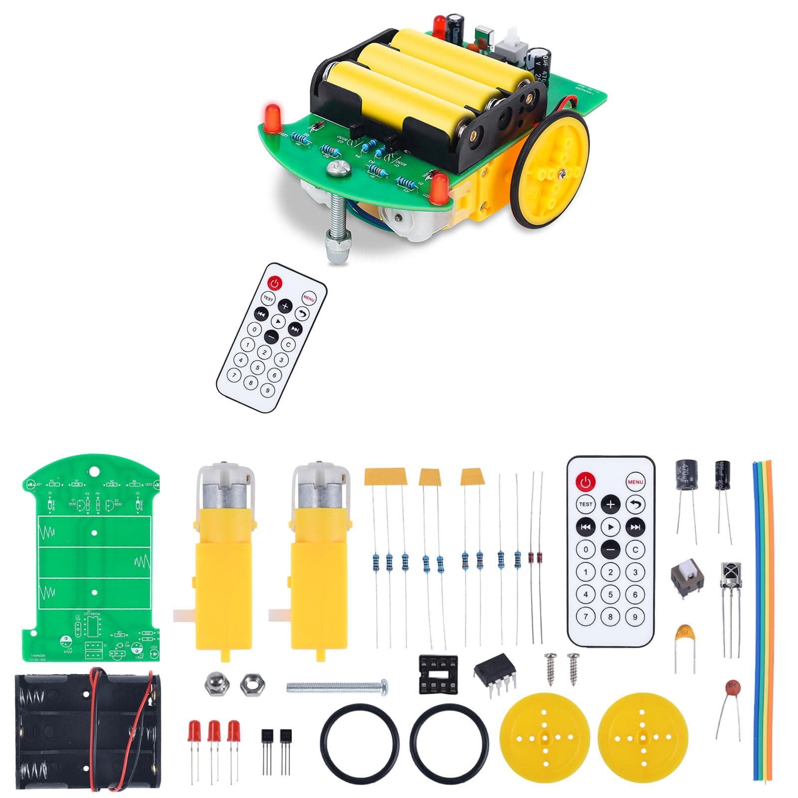 MiOYOOW DIY Remote Control Car Kit, Beginners Smart Robot Car Soldering Practice Kit Educational Solder Projects for Learning Electronics