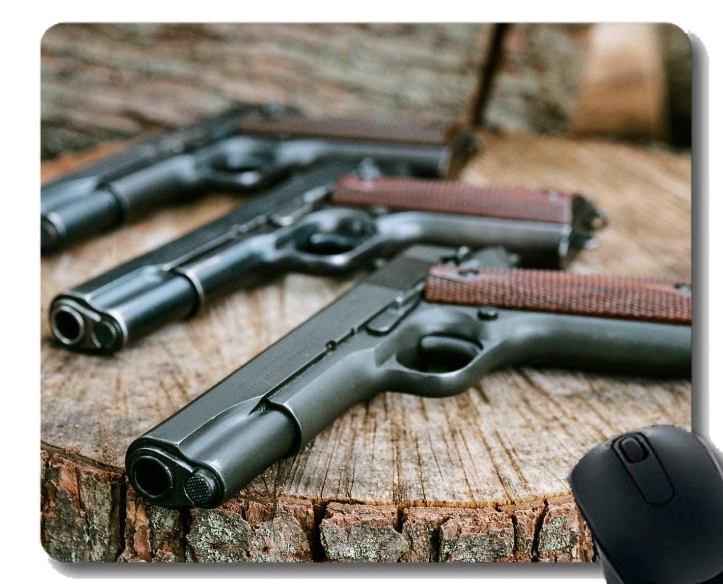 Gaming Mouse Pad Custom,Weapon Colt 1911 Mouse Pad with Stitched Edge