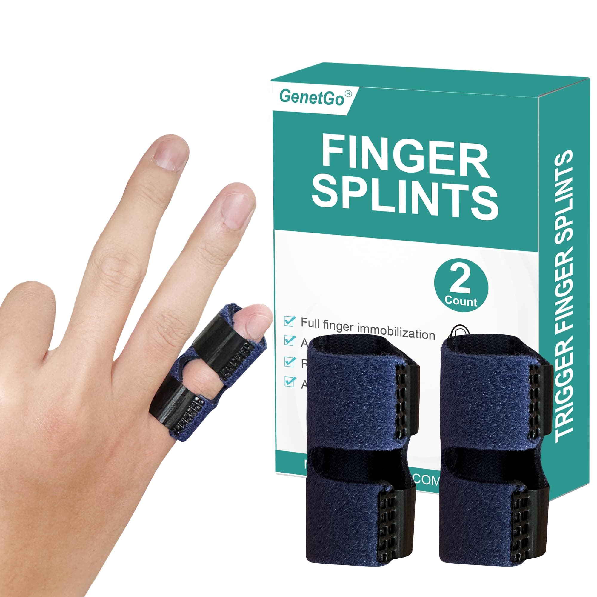 Small Trigger Finger Splint - 2 Pack Pinkie Finger Brace for Broken Finger, Knuckle Immobilization for Arthritis Pain, Sport Injuries