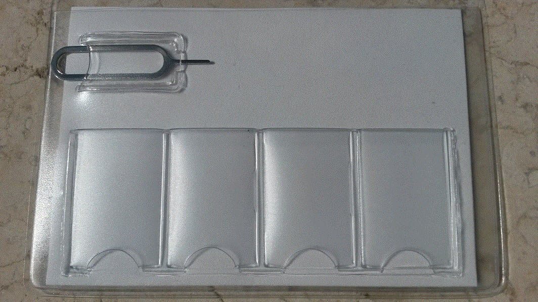SIM Card Holder Storage Case holds 4 Standard sim cards including Iphone Tray Eject Pin Tool