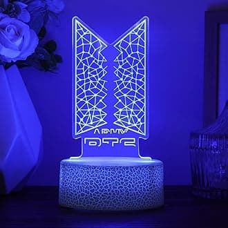 Kpop Bangtan Boys 7 Colors LED Acrylic Night Light Bedside Lamps Bedroom Home Room Decoration for BTS Army Fans Gifts