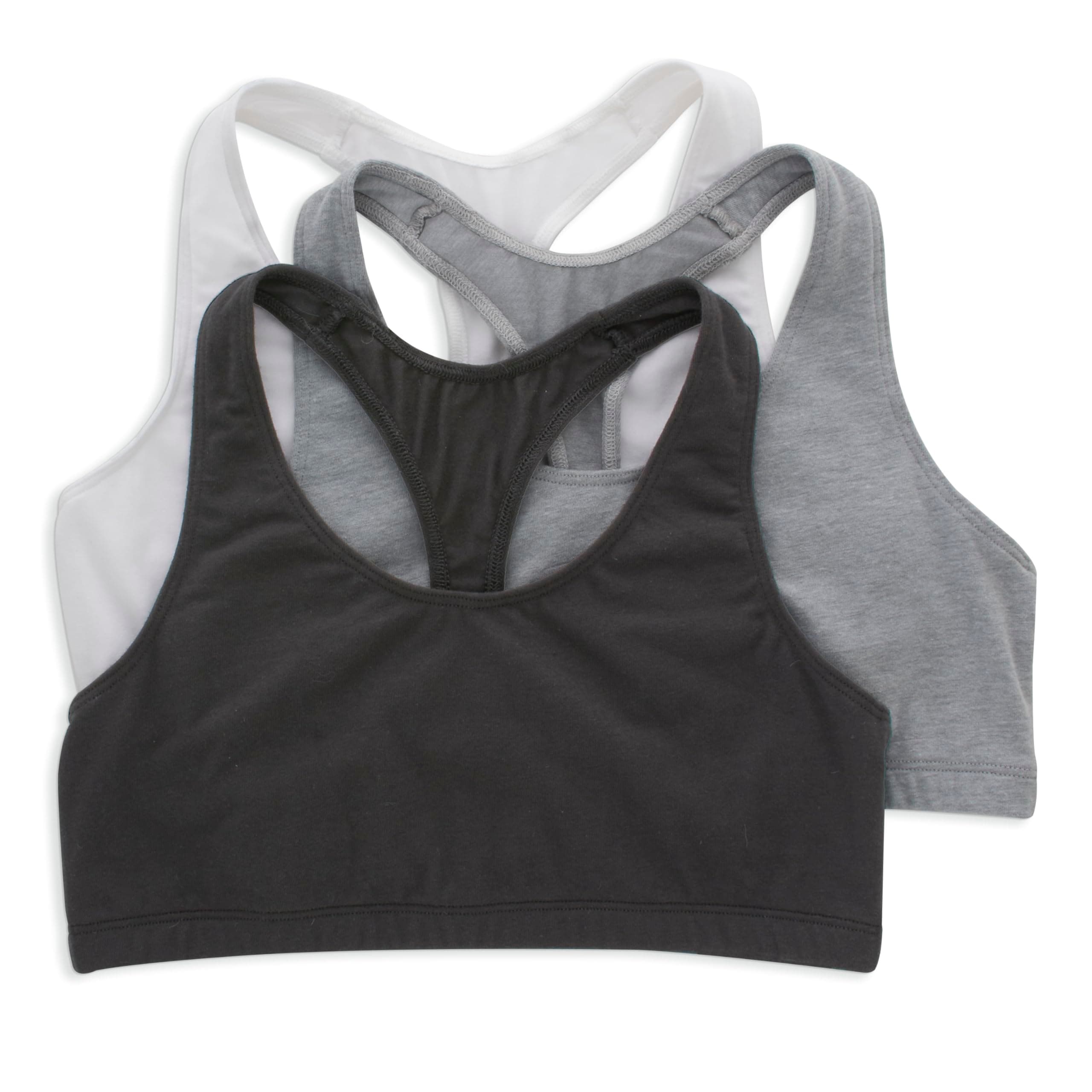 Women's Racerback Cotton T-Back Bralette (3 Pack)