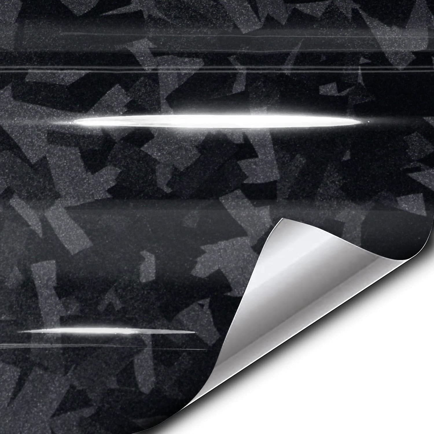 VViViD+ グロスブラック鍛造カーボンビニールラップロール(1フィートx 5フィート)