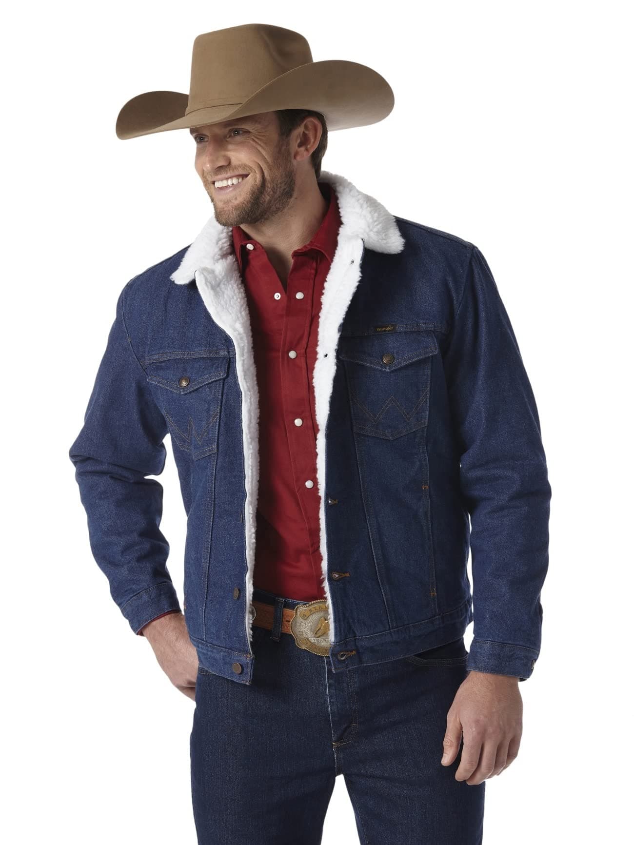 Men's Cowboy Cut Western Lined Denim Jacket