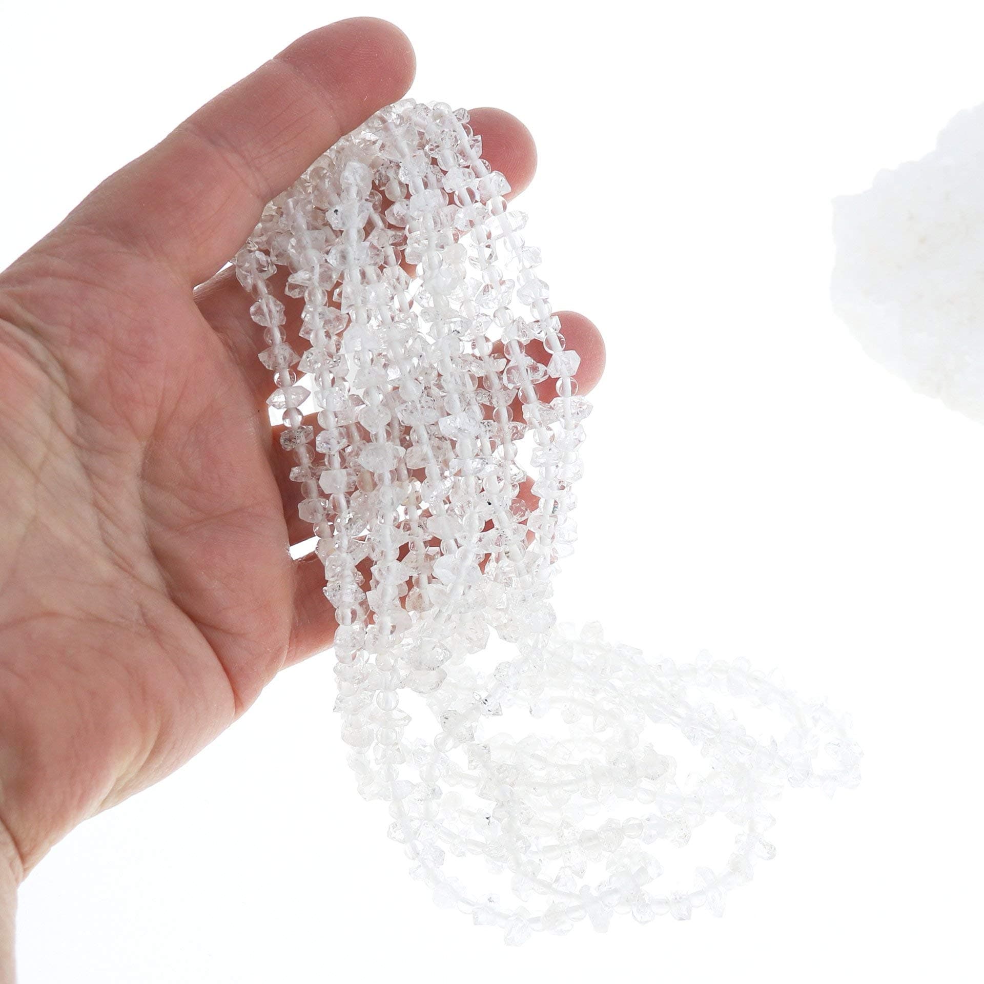 Herkimer Diamond Beads 6-7X5Mm 15.5"