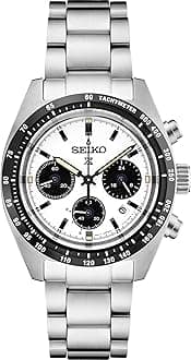 SEIKO SSC813 Solar Watch for Men - Prospex Speedtimer Collection - Stainless Steel, Lumibrite Display, Water-Resistant 100M