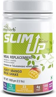 Slim Up Meal Replacement Shake With 15 Natural Herbal Blend (Ayurvedic Formula) For Weight Control&Management-13.5g Protein-23 Vitamins For Men&Women (Juicy Mango Milk Shake, 1000 gm)