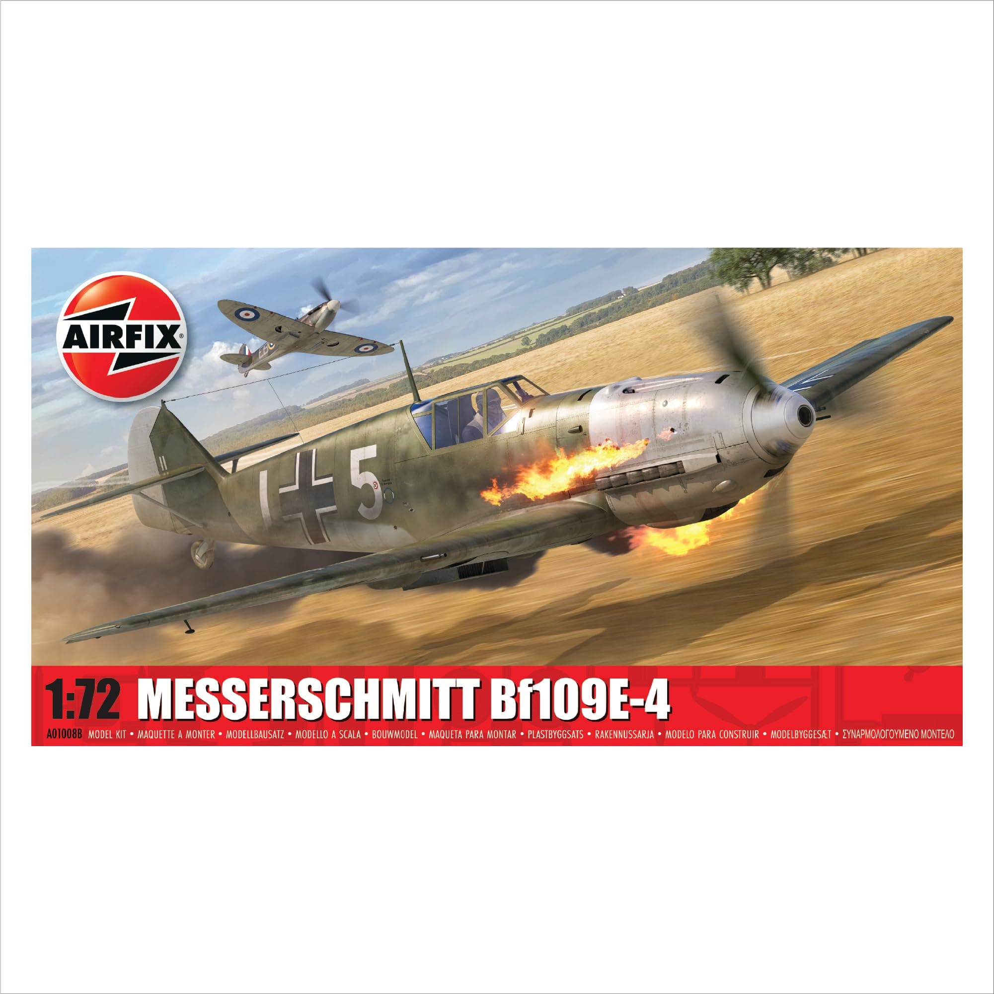 A01008B Messerschmitt Bf109E-4 Classic Kit Plastic Model Kits, Small, unpainted