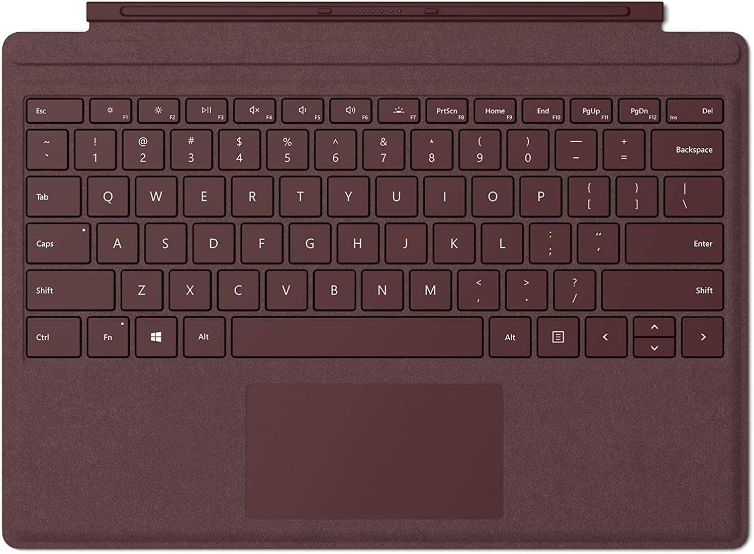 Surface Pro Microsoft Type Cover - Italian QWERTY Layout Backlit Keyboard, Burgendy - Compatible With Pro 3, 4, 5, 6, 7, 7+ and (2017)