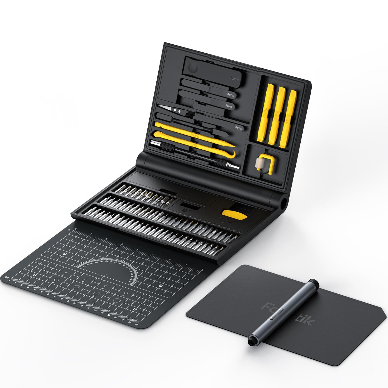 Electric Screwdriver Kit, Precision Screwdriver Set, 64 Magnetic Bits, 12 Types Fix Tools, 0.05/0.2 N.m, Repair Tool for Phone Laptop Watch Electronics - E1 NEX Workstation