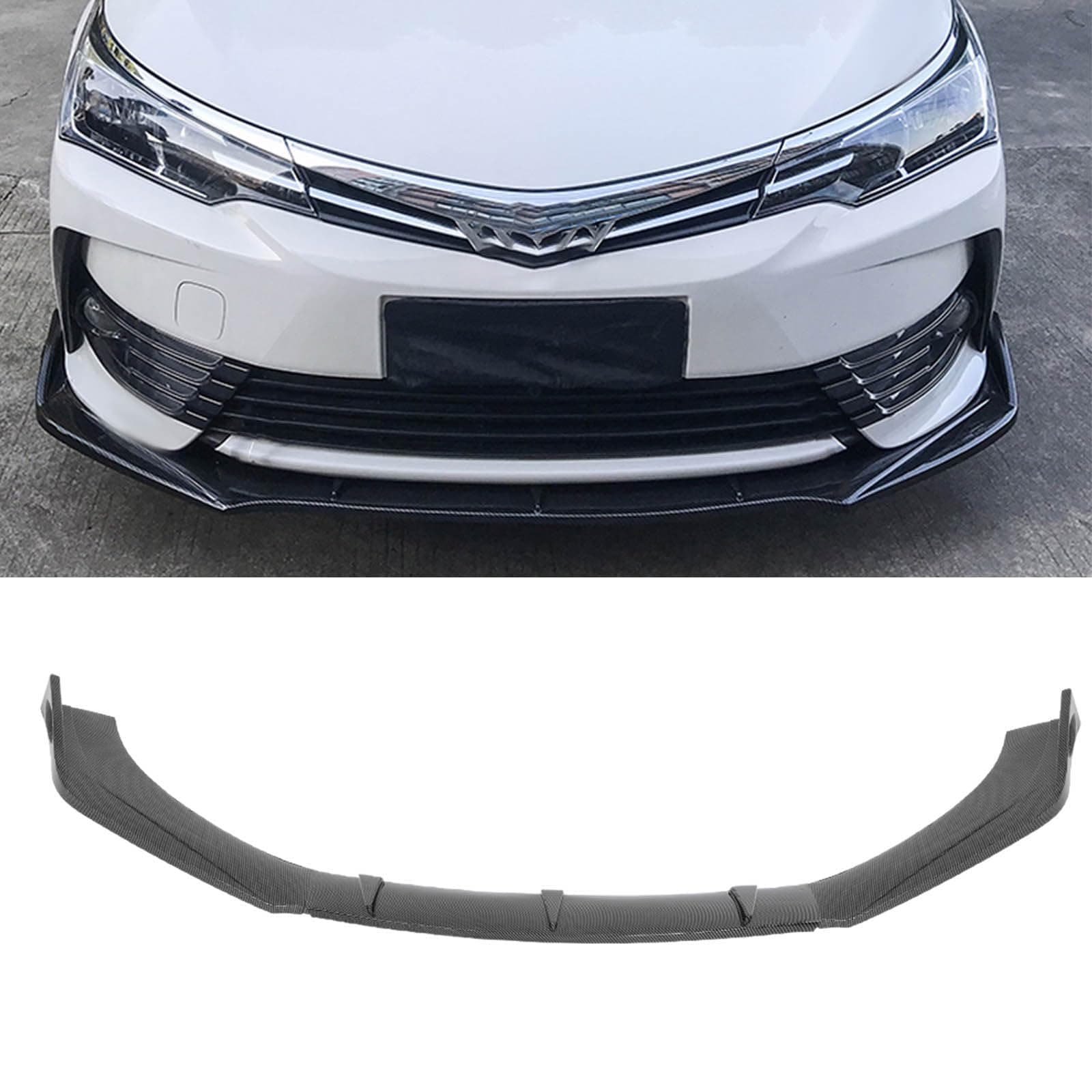 SCITOO Carbon Look PP Universal Front Bumper Body Kit Spoiler Chin Spoiler Front Bumper Lip