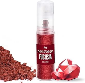 Edible Glitter Spray - 10g Edible Luster Dust Metallic Food Grade Coloring Glitter for Drinks, Cake Decorating, Baking - Edible Dust Powder Shimmer Dusting Powder for Icing, Chocolate, Candy (Fuchsia)