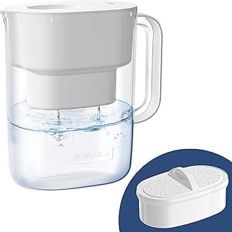 Waterdrop Lucid Water Purifier Water Filter Jug with 1×90 Days Filter, 3.5L, Reduces Fluoride, Chlorine and More, NSF Certified, BPA Free, White (Replacement Filter: WD-PF-01A Plus)