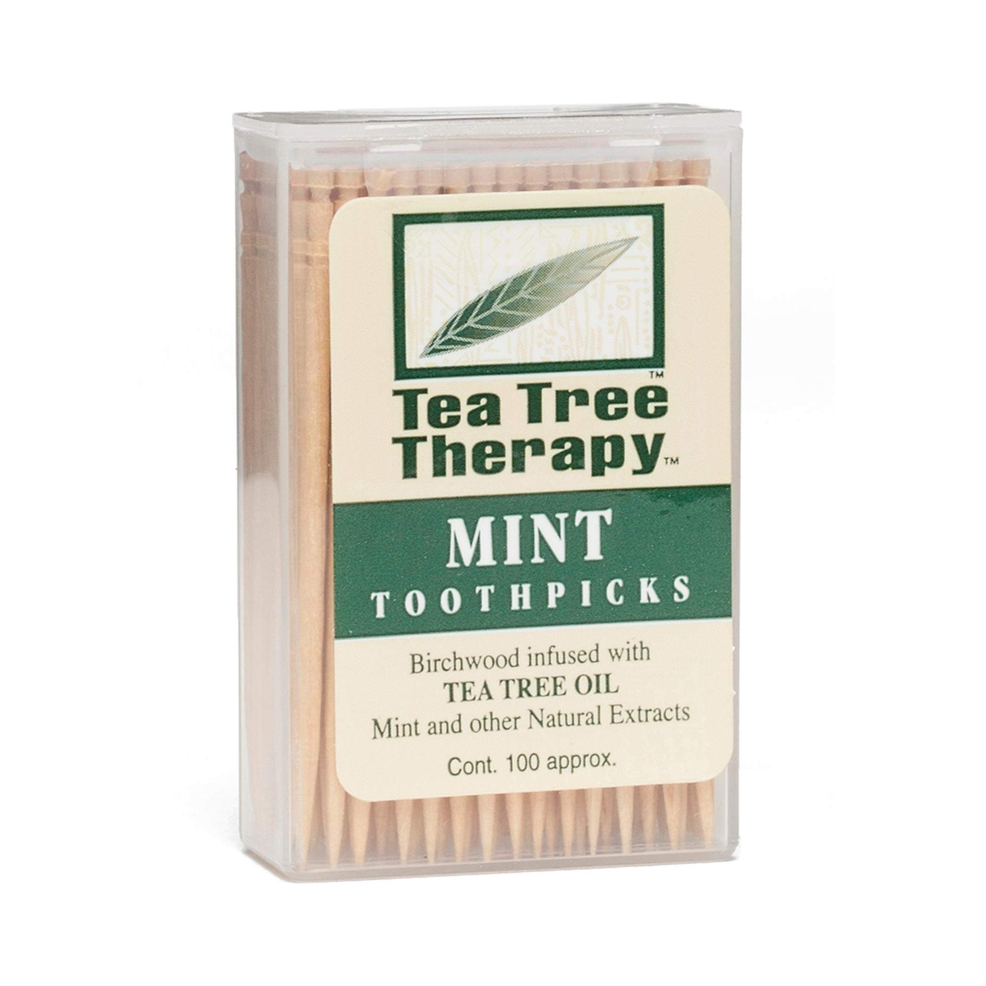 Tea Tree Therapy Toothpicks Organic mint 100 Ct Approx