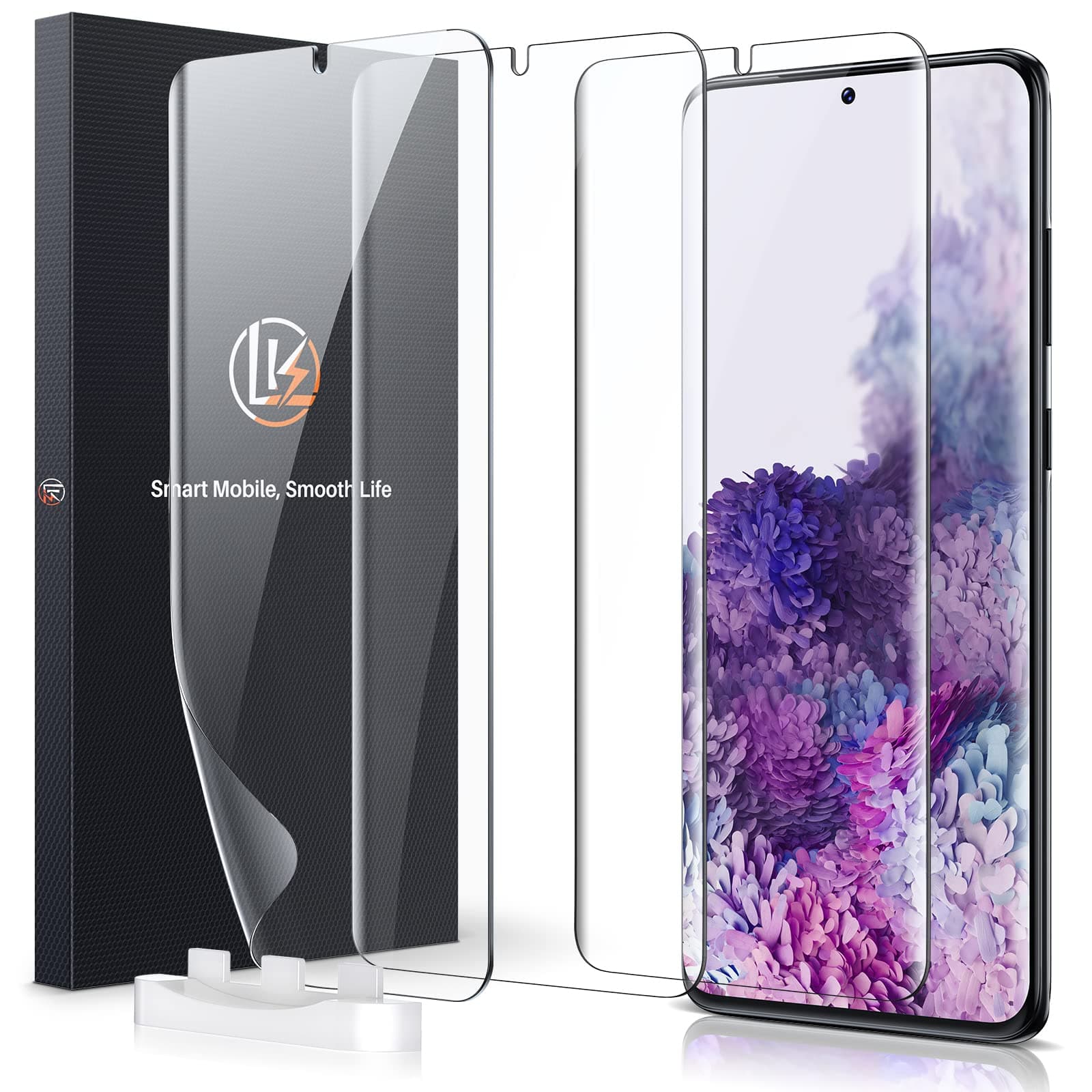 LK 3 Pack for Samsung Galaxy S20 Plus Screen Protector [Not Glass] New Version for Support Fingerprint Unlock Bubble Free, with Easy Installation Tool, 3D Curved Max Coverage for S20 Plus 6.7-inch