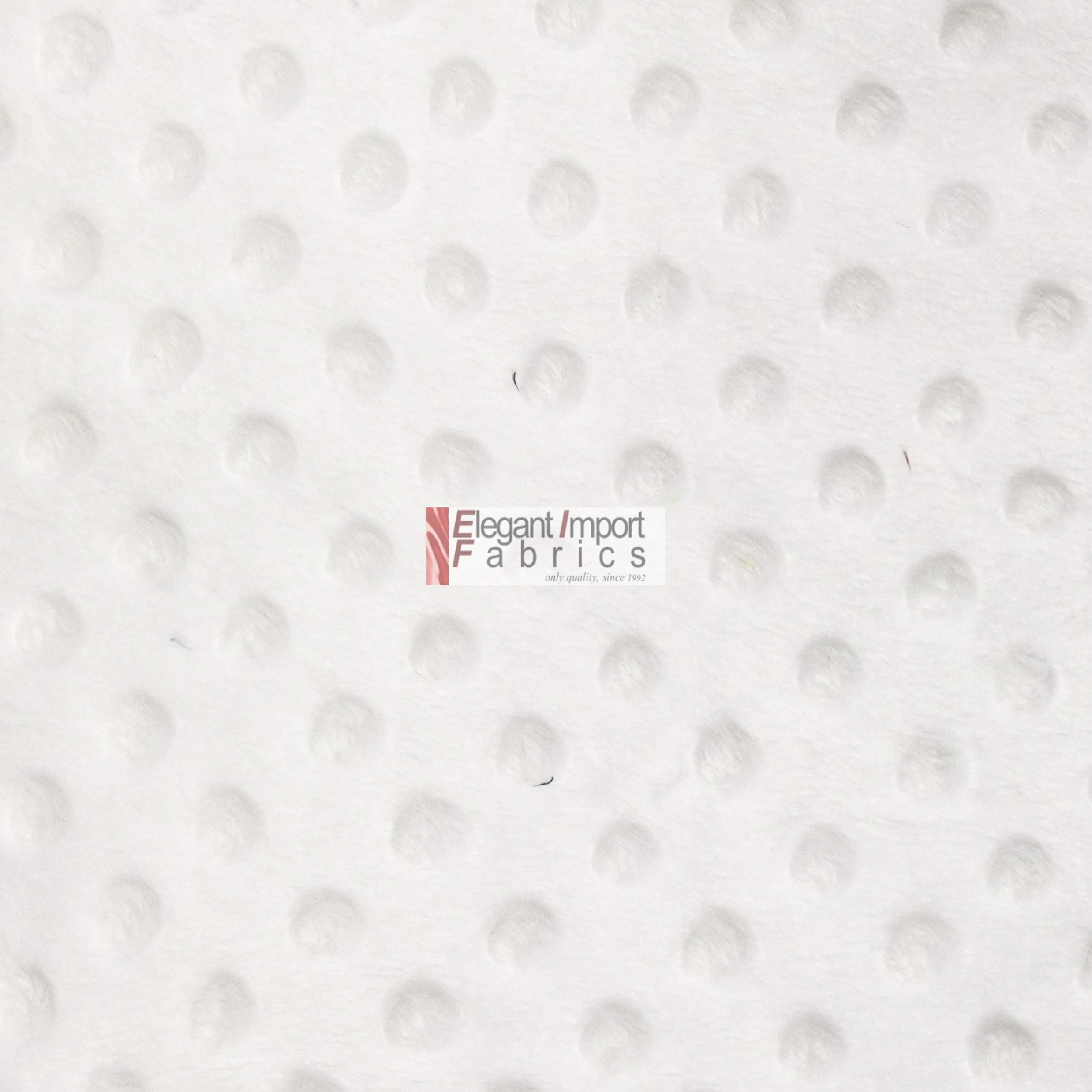 Minky MINKEE Chenille DOT Soft Fabric Cuddle 38 Color 60"W SEW Craft by The Yard (White)