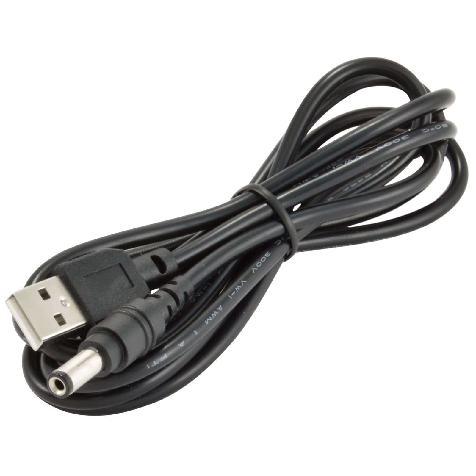 (3-Pack 5ft USB Type-A Male to 5.5mm x 2.1mm Barrel 5V DC Power Cable, 20AWG Copper