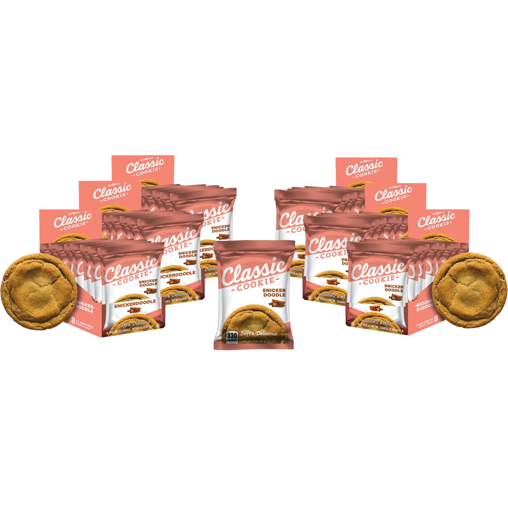 Soft Baked Snickerdoodle Cookies, 6 Boxes, 48 Individually Wrapped Cookies