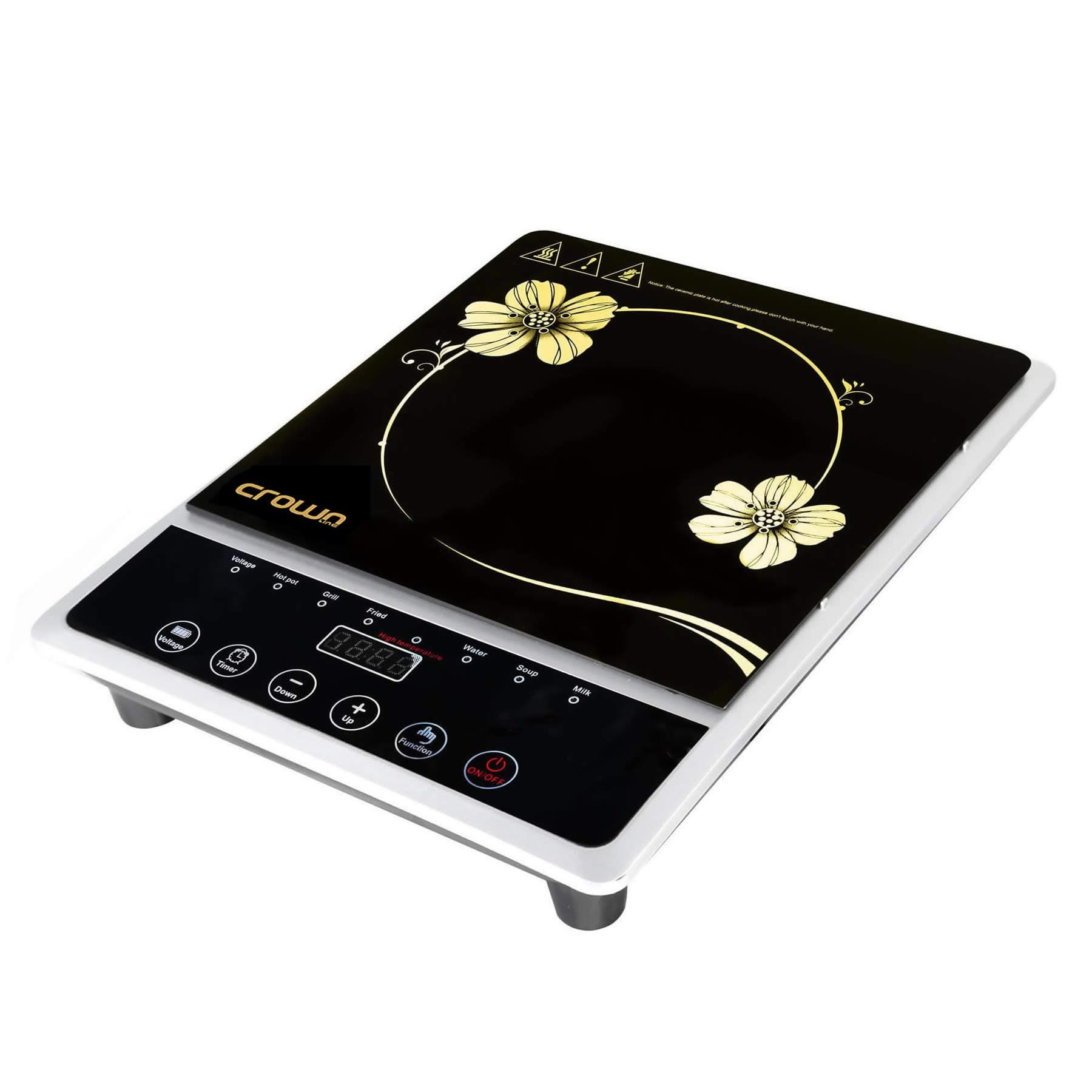 Portable Ceramic Electric Cooking Hob With Led Display Panel, Black, 2000 W, IC-196
