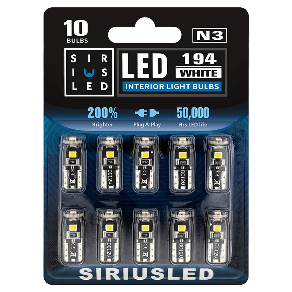 SiriusLED Extremely Bright 3030 Chipset LED Bulbs (White, Pack of 10)