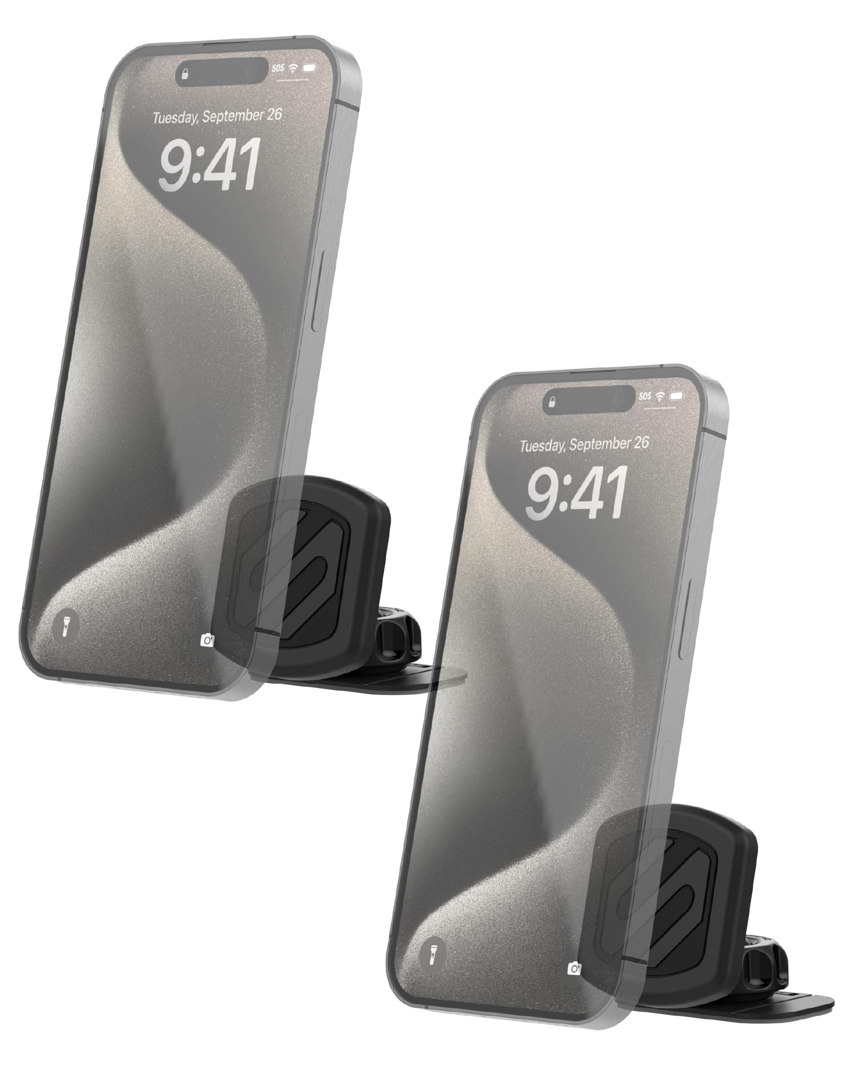 Scosche MAGKIT MagicMount Magnetic Car Phone Mount for Dashboard, 360° Adjustable Magnet Head, Universal Cell Phone Holder for Car, Compatible with iPhone, Samsung, and All Devices (Pack of 2)