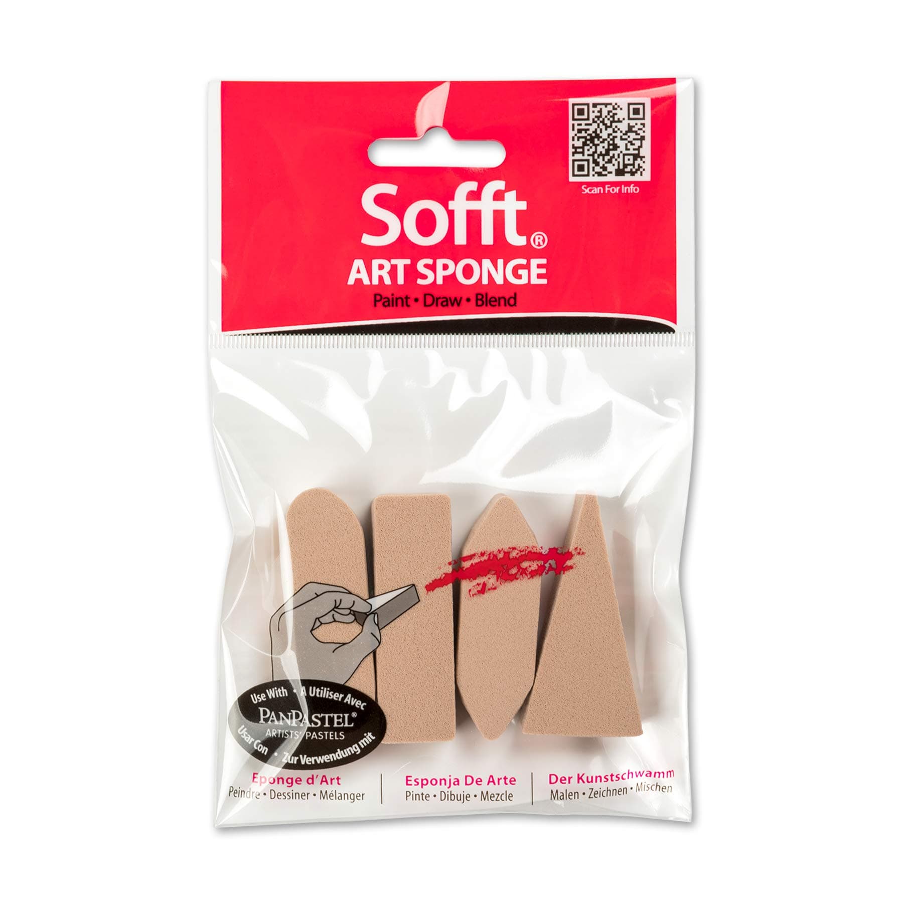 Sofft Artist Tools by GOLDEN, Mixed Sponge Bars, Pack of 4, Professional Artist Pastels