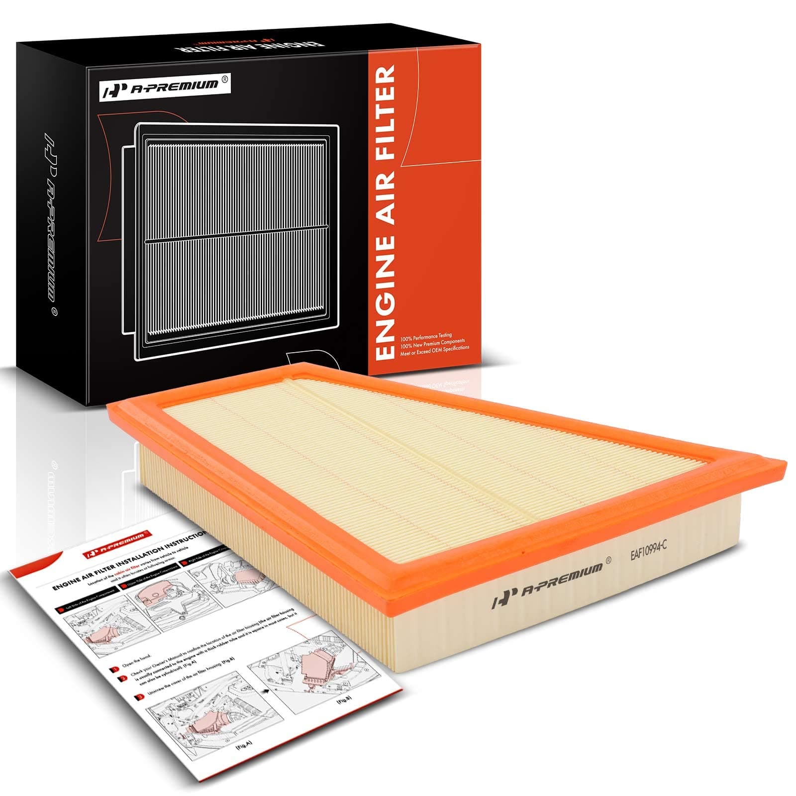 A-Premium Engine Air Filter Compatible with BMW F10 E84 E89 528i, 528i xDrive, X1, Z4, 2011-2016, 2.0L 3.0L, Flexible Panel, Replace# CA10994, 13717582908