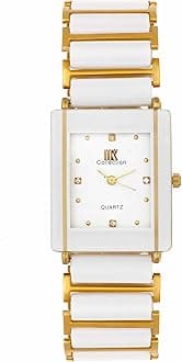 Reactangle Studded Dial Metalic Bracelet Chain Strap Analogue Wrist Watch for Men and Boys