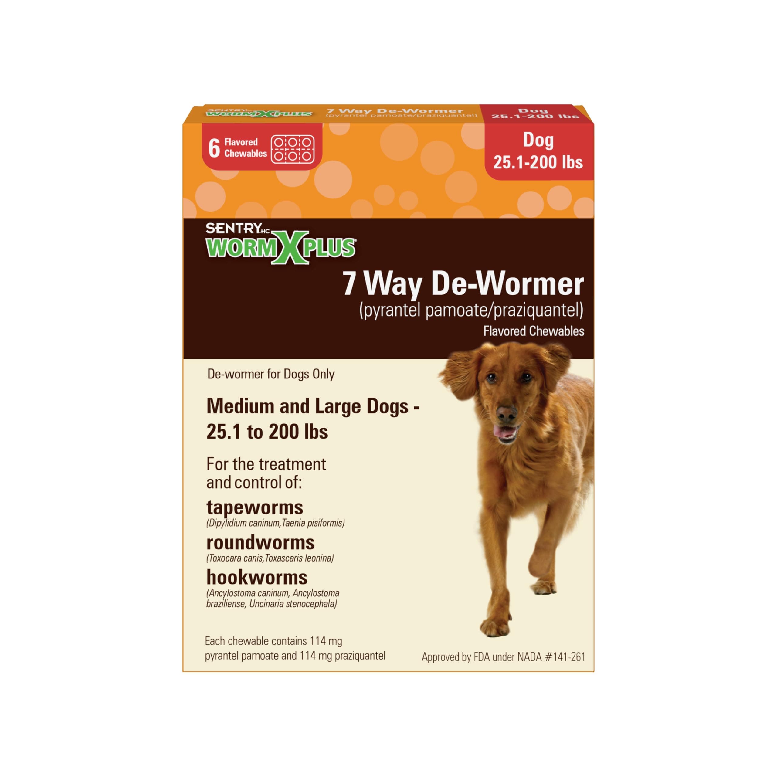 Sentry PET Care 7 Way DeWormer Large Dogs (6 Count) Package May Vary