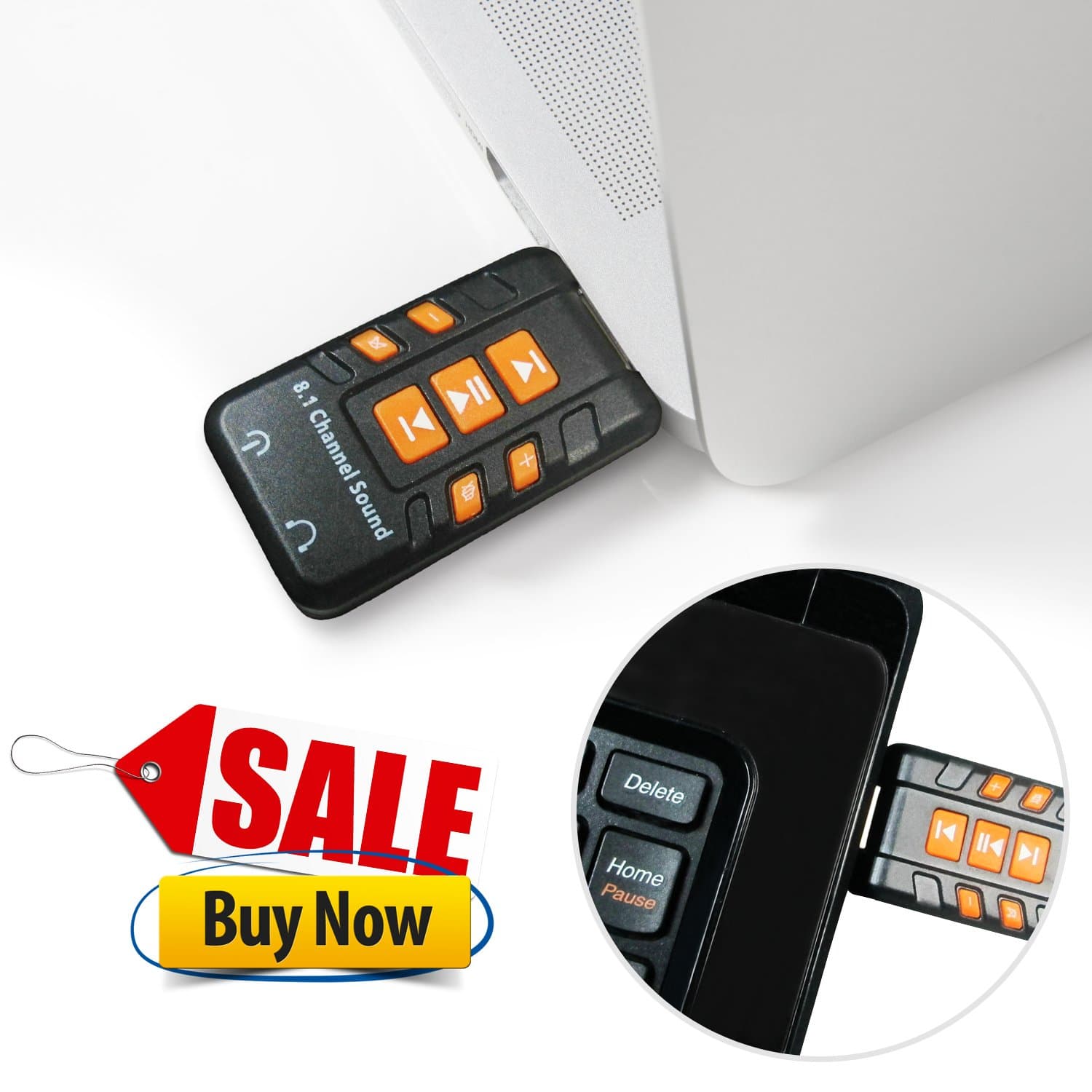 8.1 USB External Sound Card - Plug and Play/No drivers Needed - Audio Interface/Adapter with Lifetime Guarantee - Compatible with All Operating Systems