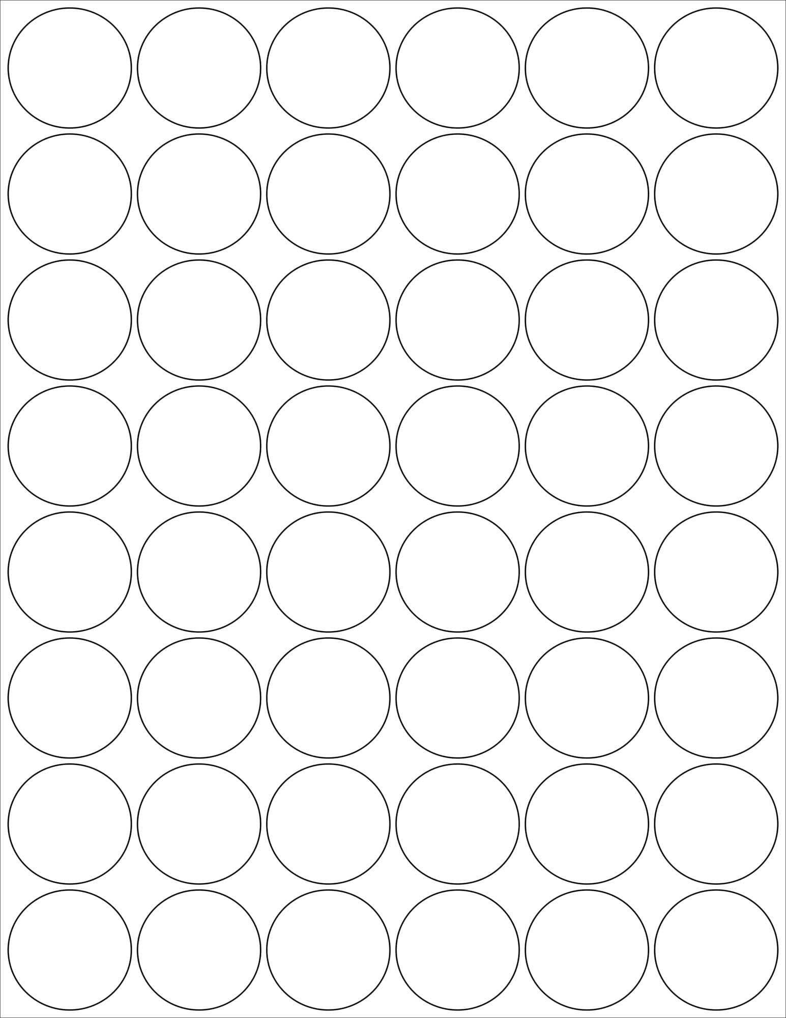 (6 Sheets) 288 1-1/4" INCH Round White Stickers for Inkjet & Laser Printers - 8-1/2"X11" Standard Sheets Labels