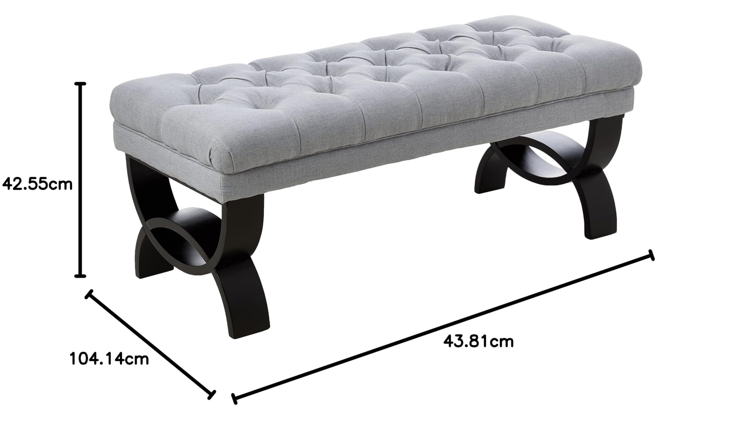 Christopher Knight Home Scarlett Fabric Ottoman Bench, Light Grey